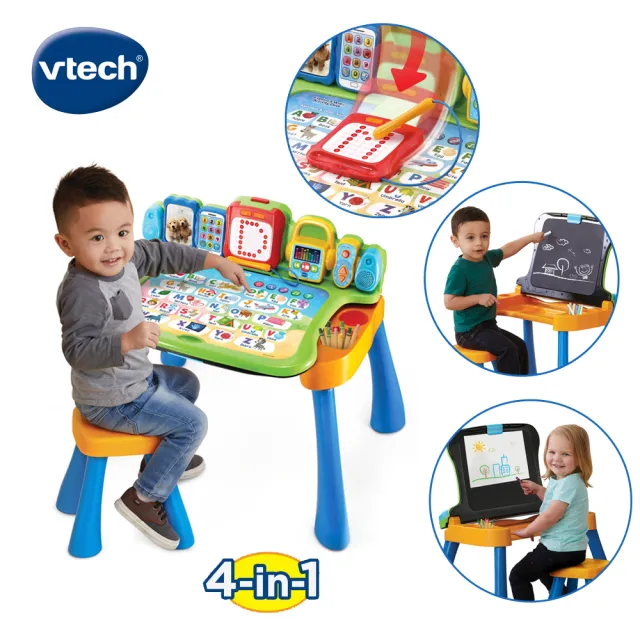【Vtech】4合1多功能互動學習點讀寫桌椅組(可擴充套卡學習功能)