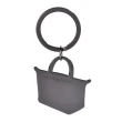 【LONGCHAMP】Le Pliage金屬質感五金LOGO經典包包造型鑰匙圈(橙色)
