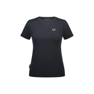 【Mammut 長毛象】Mammut Essential T-Shirt AF W 防曬布章LOGO短袖T恤 女款 黑PRT1 #1017-05090