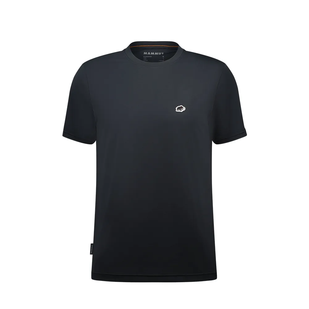 【Mammut 長毛象】Mammut Essential T-Shirt AF Men 防曬布章LOGO短袖T恤 男款 黑PRT1 #1017-05080-00253