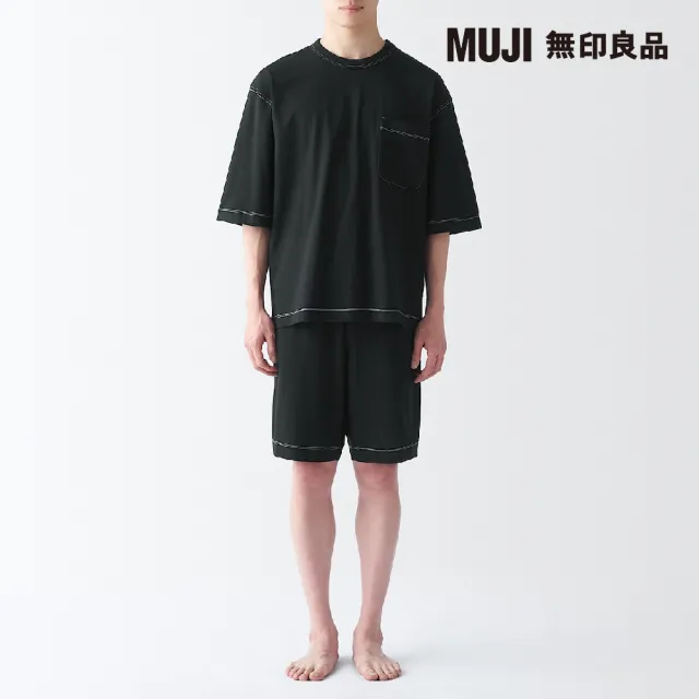 【MUJI 無印良品】男清爽舒適棉質短袖家居睡衣(共4色)