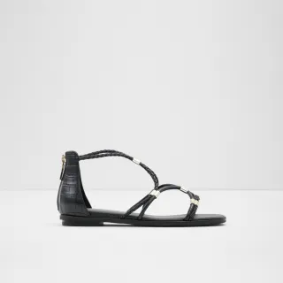 【ALDO】OCERIWENFLEX-時尚編織繩設計平底涼鞋-女鞋(黑色)
