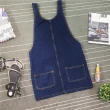 【Shiny 藍格子】時尚顯廋前後雙口袋造型吊帶牛仔裙 V0787 現+預(女裝 裙子)