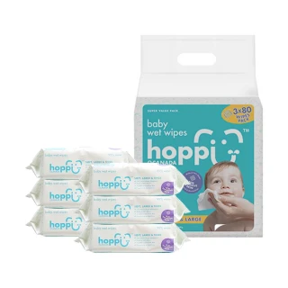 【Hoppi】嬰兒純水濕紙巾帶蓋款(24包箱購)