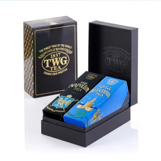 【TWG Tea】時尚茶罐雙入禮盒組 拿破崙探險茶100g+亞歷山大綠茶 100g(紅茶+綠茶)