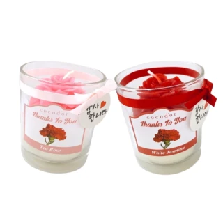 【cocodor】即期品 香氛精油蠟燭 玫瑰花茶+白茉莉 130g-2入組(效期2025/02)