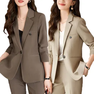 【Alishia】經典時尚修身薄款西裝外套 M-3XL(現+預  卡其色 / 藍色 / 咖啡色)