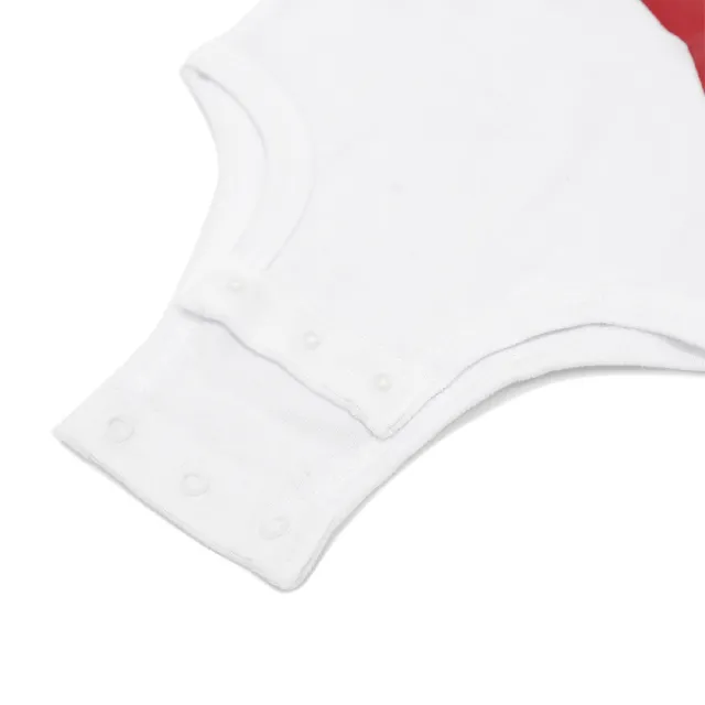 【NIKE 耐吉】包屁衣 Jordan Baby 白 紅 長袖 帽子 襪子 純棉 寶寶 嬰兒 送禮 白 紅(JD2343018NB-001)