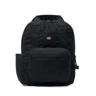 【Dickies】男女款黑色簡約品牌Logo織標大容量後背包｜DK013008BLK