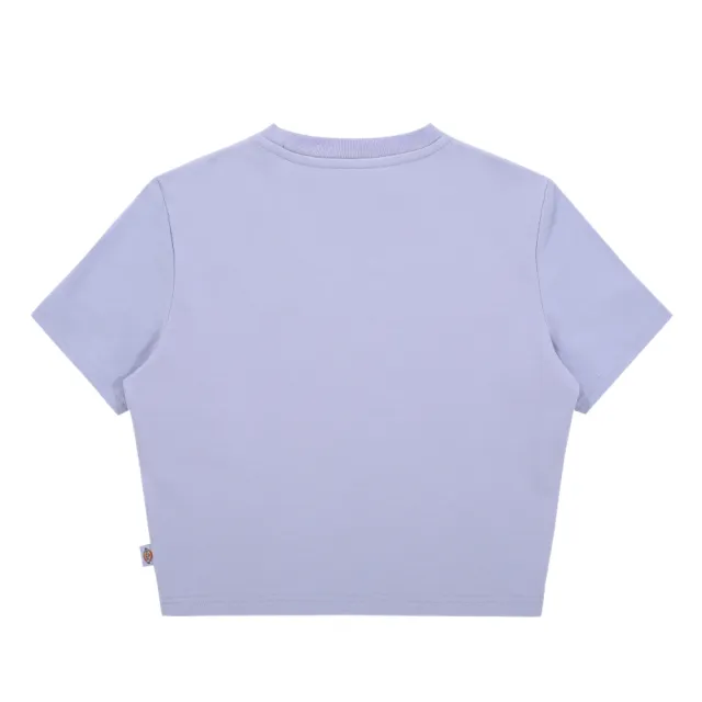 【Dickies】女款宇宙藍紫色重磅短版胸前經典Logo印花短袖T恤｜DK012314H18