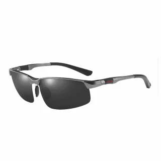 【MEGASOL】寶麗萊UV400偏光鋁鎂合金太陽眼鏡(男仕電影明星運動流線偏光墨鏡-A3121)
