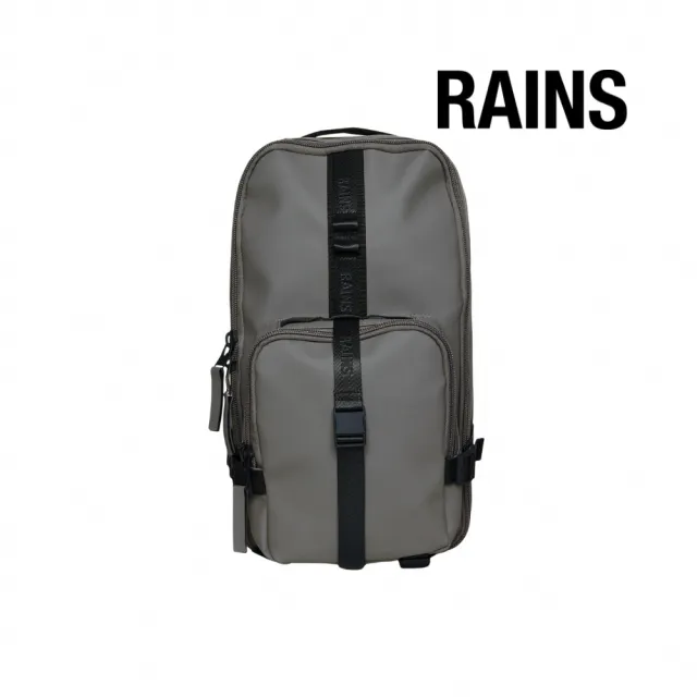 【RAINS官方直營】Trail Rucksack W3 LOGO織帶防水時尚後背包(極致灰)