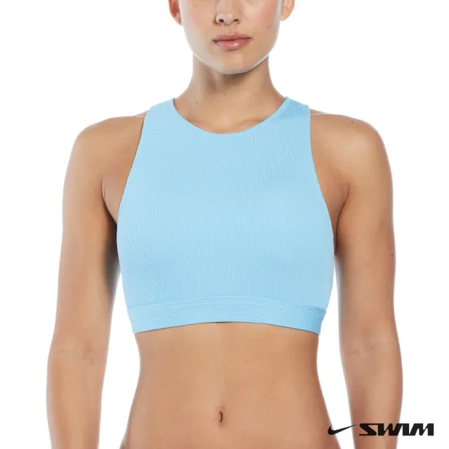 【NIKE 耐吉】SWIM 女款 泳裝 背心 水上運動型上衣 藍綠 NESSE276-486