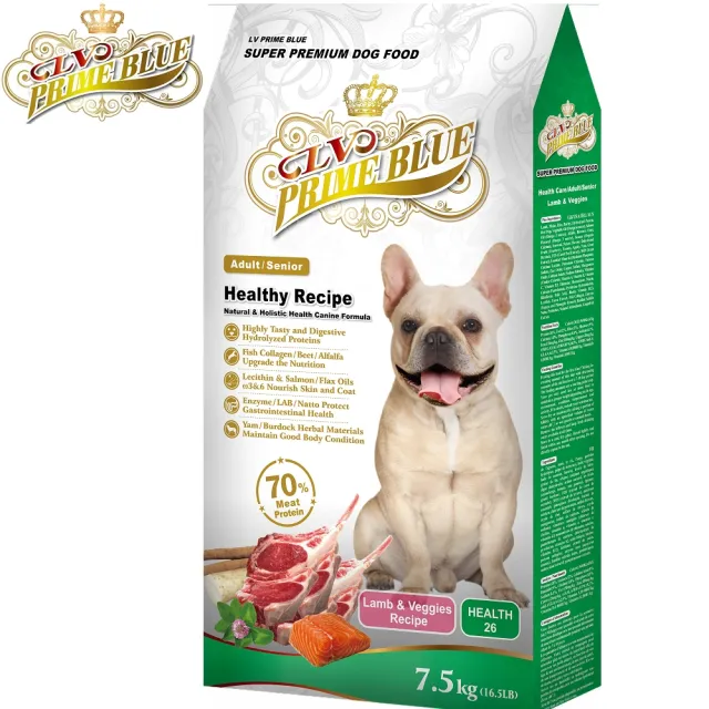 【LV藍帶精選】2包超值組 健康成犬 7.5kg 紐西蘭羊肉+鮮蔬食譜(大型成犬 寵物飼料)