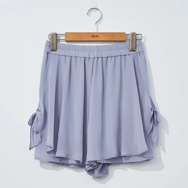 【H2O】側邊綁帶褲裙(#4678006 褲裙 深紫色/黑色/灰藍色)