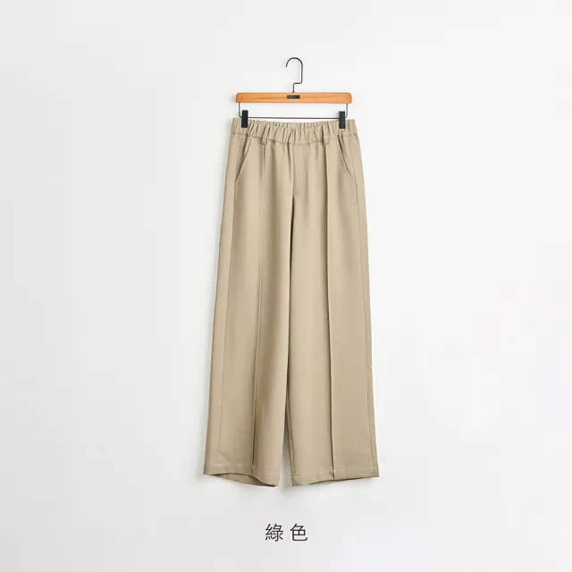 【gozo】顯瘦中線鬆緊寬直筒褲(兩色)