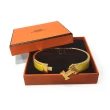 【Hermes 愛馬仕】H700001F 經典Clic H LOGO琺瑯金色窄版手環(黃色)