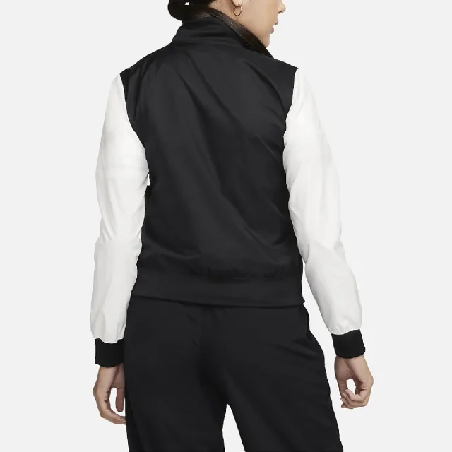【NIKE 耐吉】外套 NSW Jacket 女款 黑 白 棒球外套 按扣 風衣 夾克(DZ4631-010)