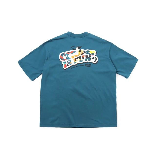 CHUMS CHUMS 休閒 Oversized CHUMS IS FUN T-Shirt短袖上衣 藍綠(CH012357T001)