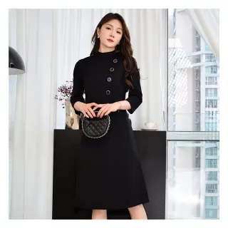 【JESSICA】出清品 舒適修身顯瘦小立領長袖洋裝G34703