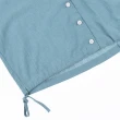 【OUWEY 歐薇】下擺抽繩落肩亞麻襯衫外套(藍色；S-M；3242394005)