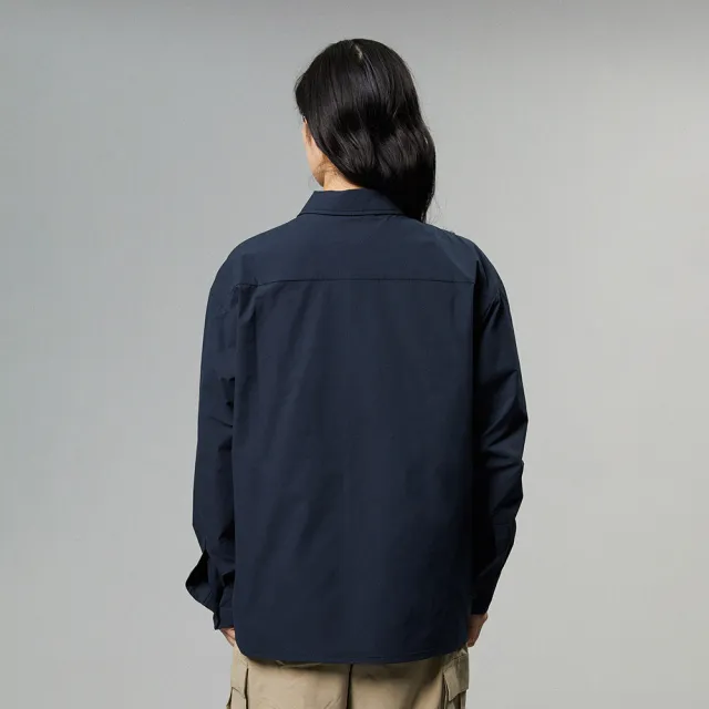 【Dickies】男款深海軍藍胸前雙收納口袋寬鬆舒適長袖襯衫｜DK013100CG7