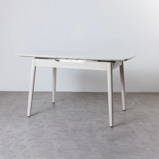 【H&D 東稻家居】諾艾莉4.6尺霧面岩板伸縮餐桌
