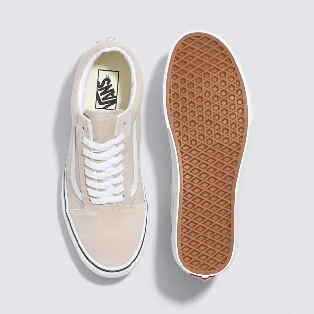 【VANS 官方旗艦】Old Skool 男女款奶茶色滑板鞋/休閒鞋/帆布