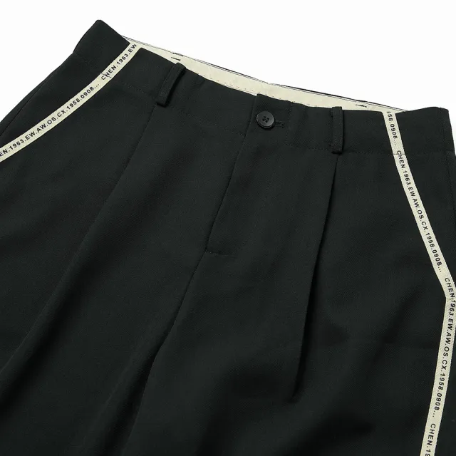 【OUWEY 歐薇】織帶全長小直筒西裝褲(黑色；S-L；3242146402)
