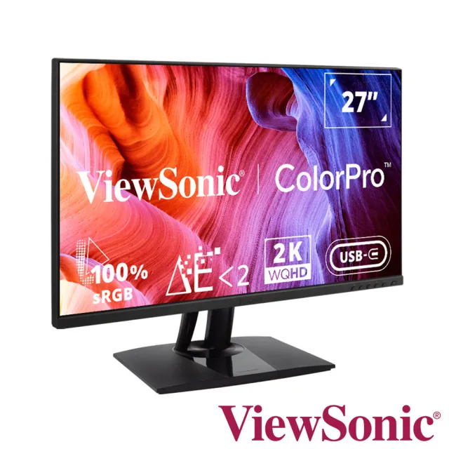 【ViewSonic 優派】VP2756-2K 27型 IPS 2K  60Hz 專業螢幕(內建喇叭/可旋轉/升降腳架/支援Pantone/5ms)