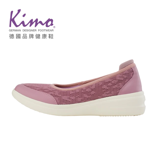 KimoKimo 透氣網布舒適彈力休閒娃娃鞋 女鞋(粉紫色 KBDSF071597)