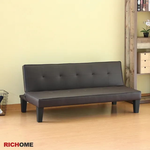 【RICHOME】威斯卡舒適皮面沙發床/雙人沙發/皮沙發/床墊(2色)
