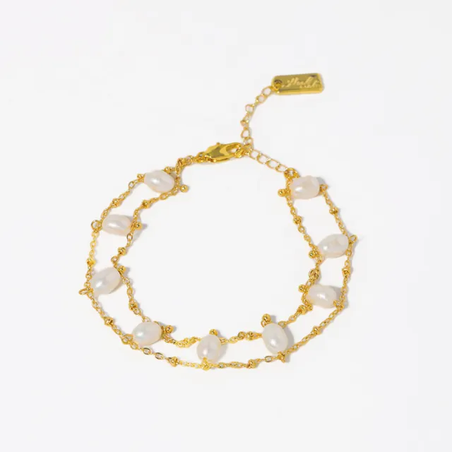 【禧禧珠寶】簡約雙層珍珠手鍊