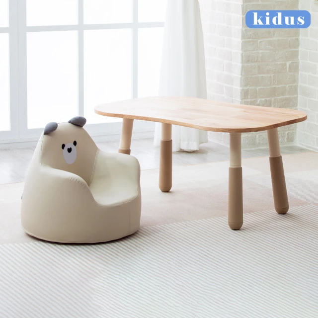 【kidus】實木90公分兒童遊戲桌椅組花生桌一桌一椅HS3090+SF00X(兒童桌椅 學習桌椅 繪畫桌椅)