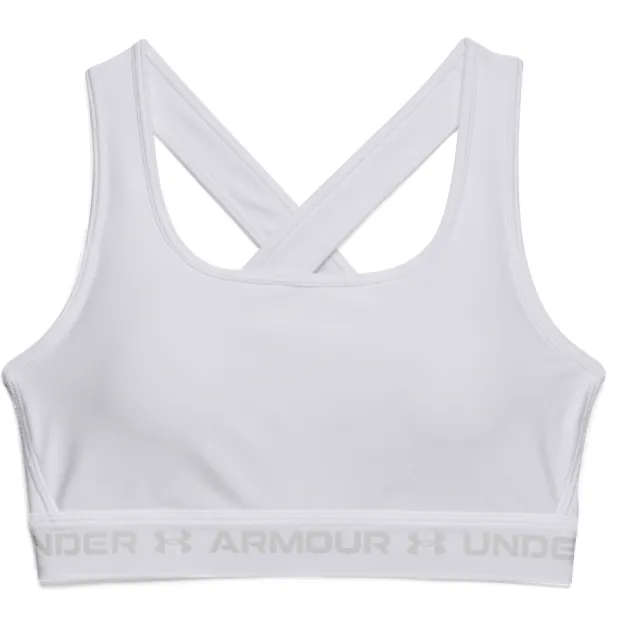 【UNDER ARMOUR】UA 女 Crossback 中衝擊運動內衣_1361034-100(白色)