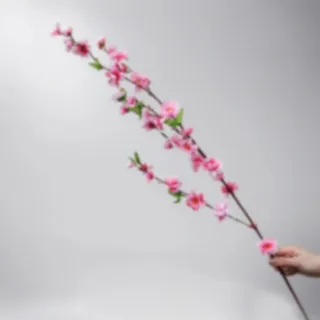 【Floral M】春の桃花朵朵開長枝仿真花花材（1入/組）(仿生花/人造花/擬真花/裝飾花)