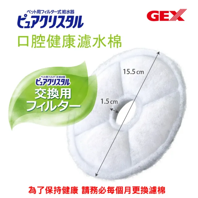 【GEX】犬貓用 蘋果口氣清新清淨水質濾棉(圓形2片-五盒入)
