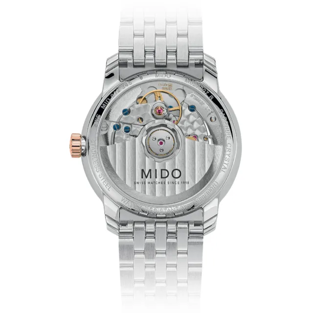 【MIDO 美度】BARONCELLI 永恆系列 微笑月相 機械腕錶 禮物推薦 畢業禮物(M0272072201001)