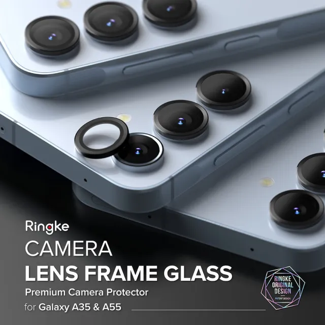 【Ringke】三星 Galaxy A55 / A35 Camera Lens Frame Glass 鋼化玻璃鏡頭保護鋁框 黑(Rearth 鏡頭貼)