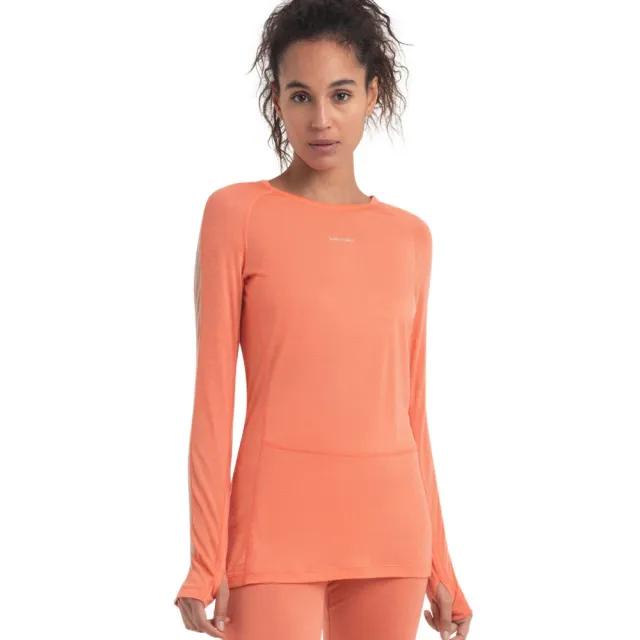 【Icebreaker】女 ZoneKnit™ Cool-Lite™ Energy Wind 網眼圓領長袖上衣-125(IB0A56H4-B95/底層衣/運動衣)