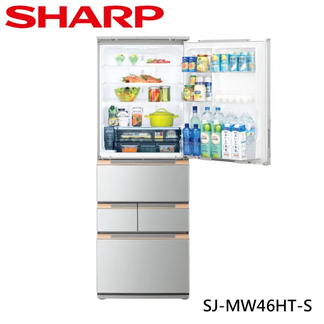 【SHARP 夏普】457L一級能效自動除菌智慧左右開任意門變頻冰箱(SJ-MW46HT-S)