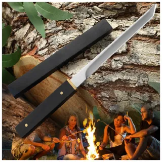 【古刀美學】日式高硬度鍛打仿武士刀(附收納盒 多功能 求生 烤肉 割肉 切肉刀 水果刀 菜刀 露營 西餐 餐具)