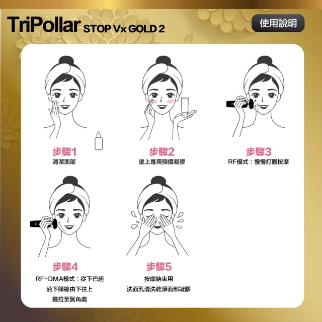 【Tripollar】STOP Vx Gold 2 二代美容儀（附黑色凝膠）+白色凝膠 共1機2膠