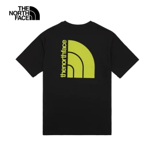 【The North Face 官方旗艦】北面男款黑色大尺寸品牌LOGO休閒短袖T恤｜88G9JK3