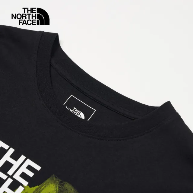【The North Face 官方旗艦】北面男款黑色舒適大尺寸品牌LOGO休閒短袖T恤｜88GBJK3