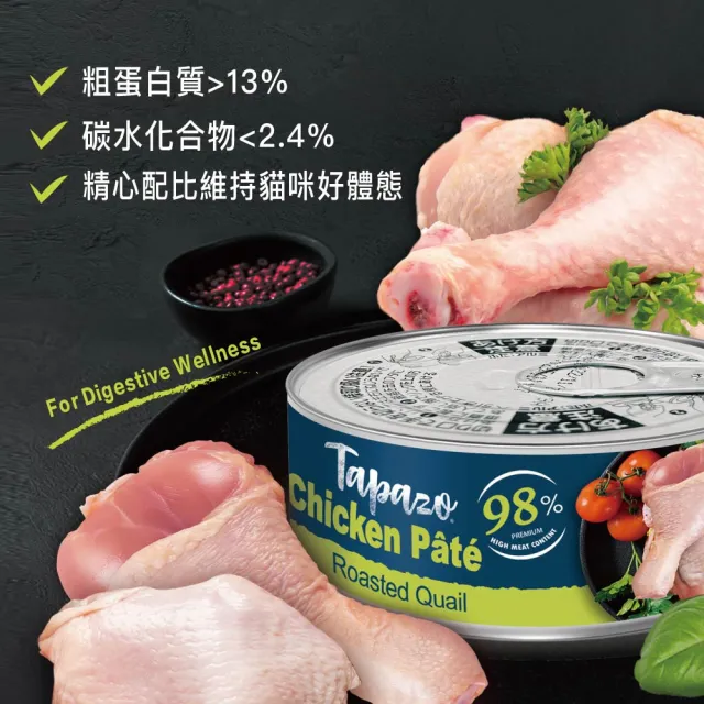 【TAPAZO 特百滋】主廚鮮肉派-80gx24入(主食罐 貓罐頭 全齡適用 口味任選)