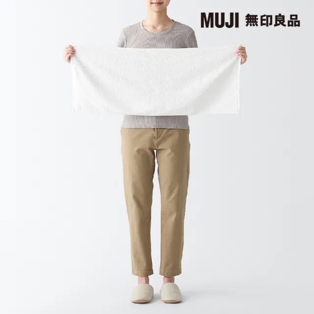 【MUJI 無印良品】棉圈絨雙線織面用巾/可吊掛/墨灰(34*85cm)