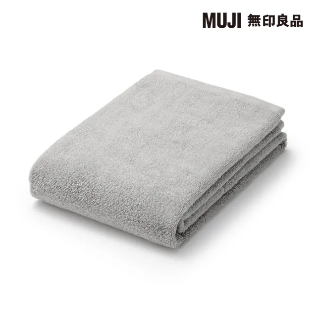 【MUJI 無印良品】棉圈絨雙線織小浴巾/可吊掛/灰色(60*120cm)