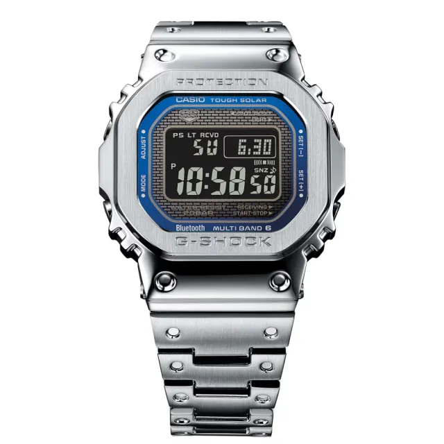 【CASIO 卡西歐】G-SHOCK 全金屬 太陽能 藍牙多功能 腕錶 母親節 禮物 推薦(GMW-B5000D-2)
