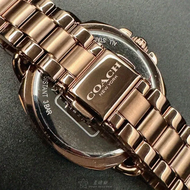 【COACH】COACH蔻馳女錶型號CH00196(銀白色錶面玫瑰金錶殼玫瑰金色精鋼錶帶款)